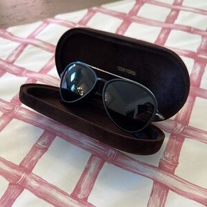 Tom Ford Matte Black Aviator Sunglasses